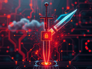 red like fire sord striking the web