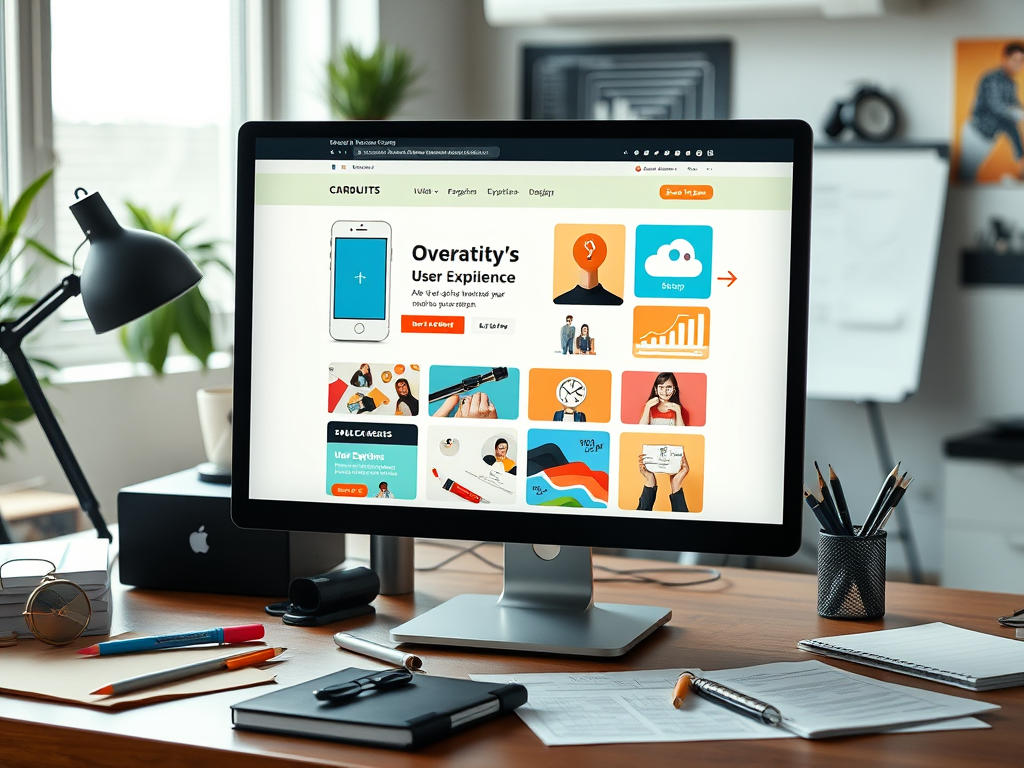 computer on the desk with a webpage opened